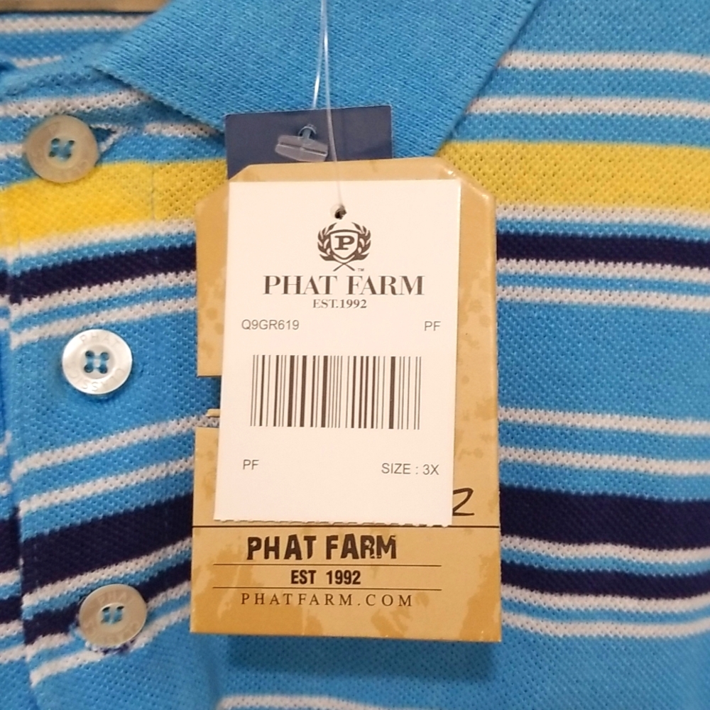NWT Men's Phat Farm Striped Polo Shirt Size 3XL - Picture 5 of 5